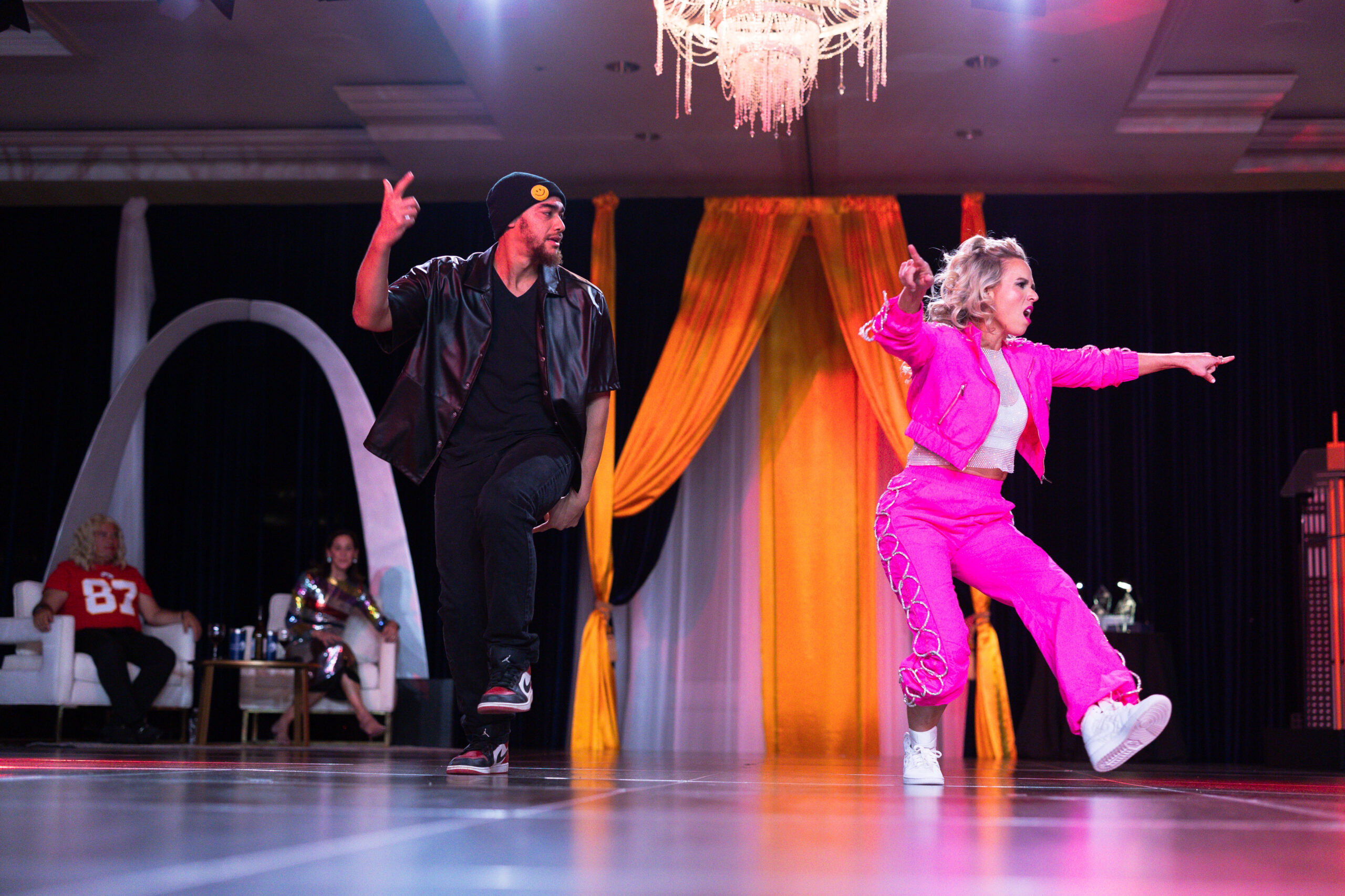 Image of two people dancing on a stage during Dancing with the St. Louis Stars 2024