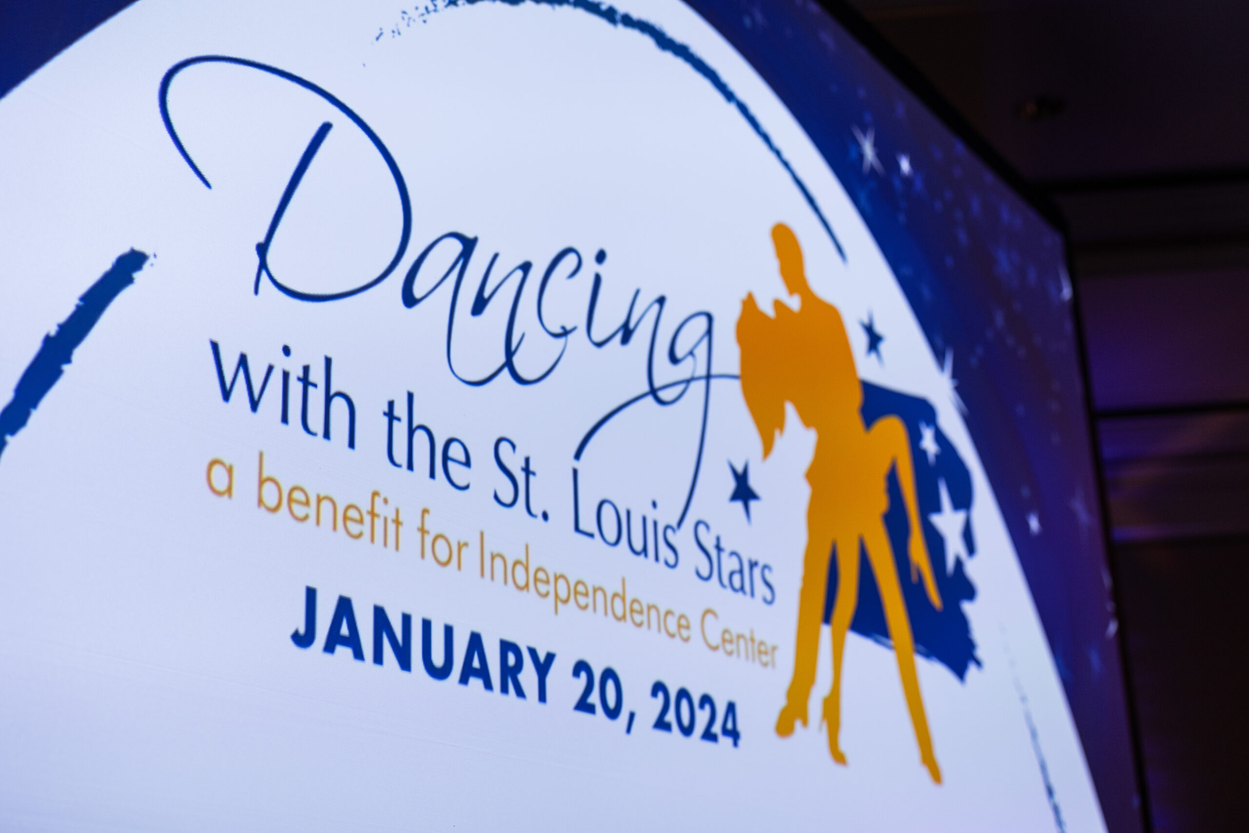 Image of Dancing with the St. Louis Stars 2024 signage with event date and logo