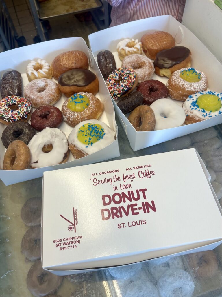 Box of donuts from the Donut Drive-In