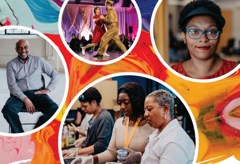 Impact Report cover of circles of various people and events
